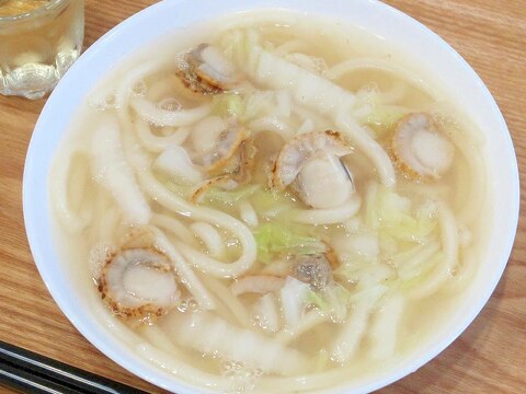 白菜とほたてのうどん☆白だしと冷凍うどんでお手軽に